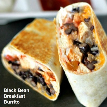 black bean breakfast burrito